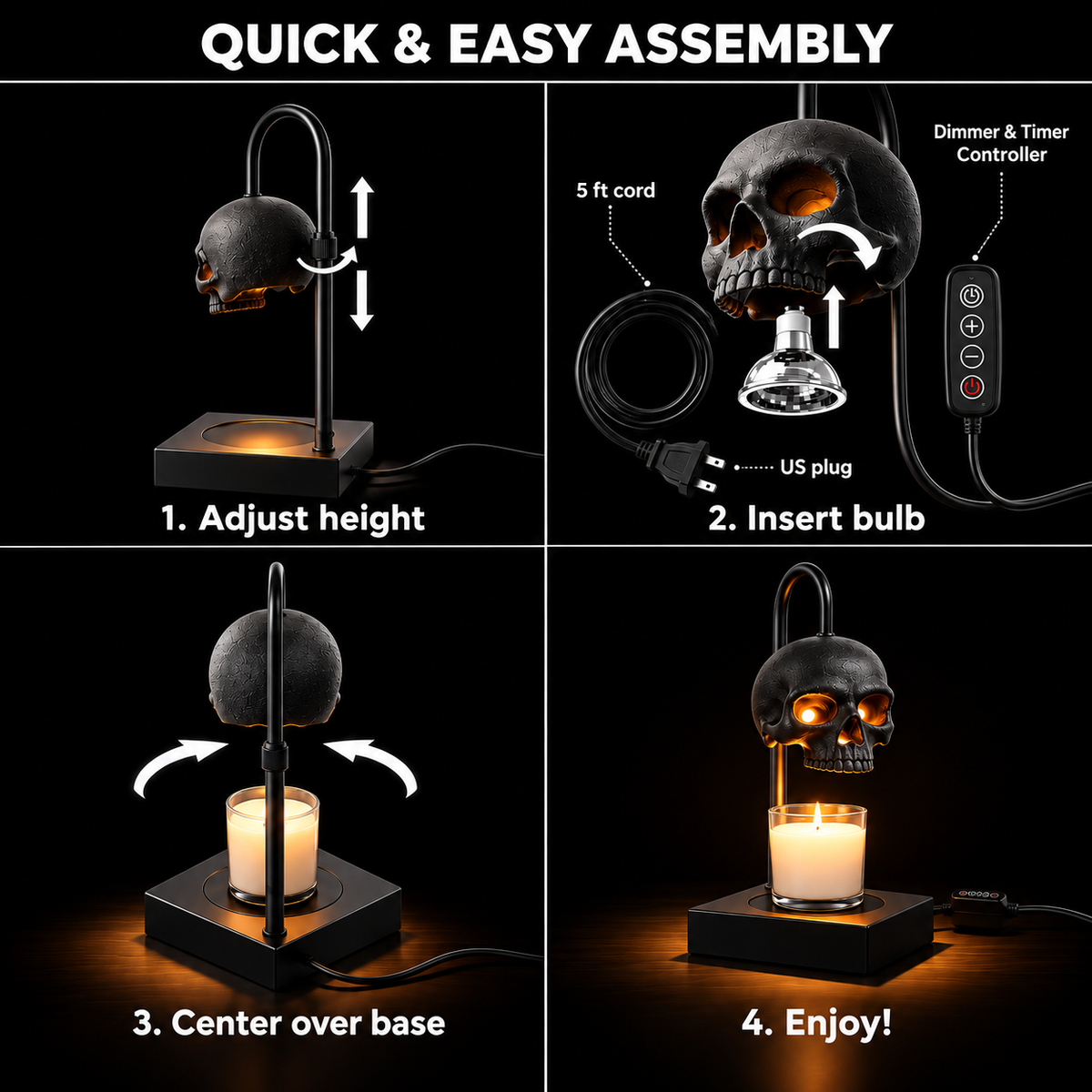Orange House® Skull Candle Warmer