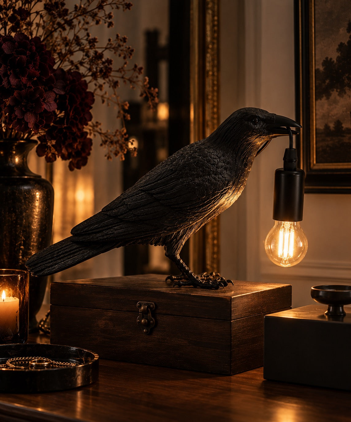 Orange House® Nevermore Raven Lamp